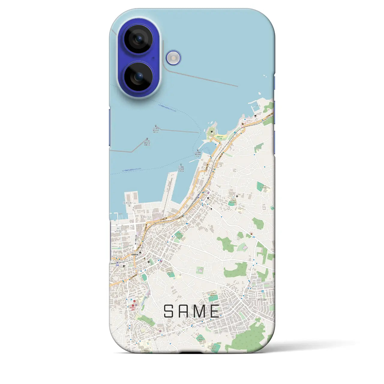 【鮫(青森県)】地図柄iPhoneケース(バックカバータイプ)