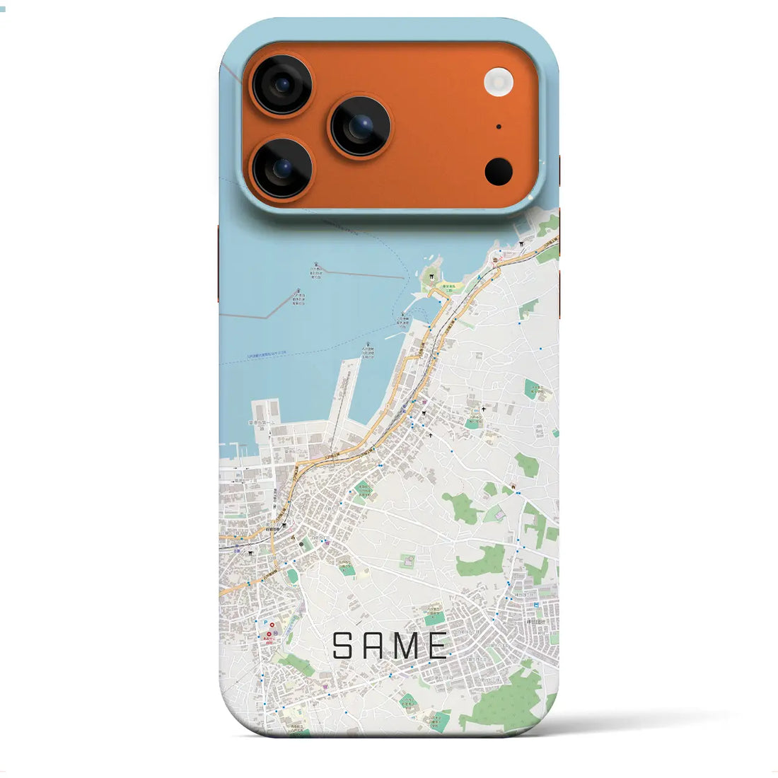 【鮫(青森県)】地図柄iPhoneケース(バックカバータイプ)ナチュラル・iPhone 17 Pro Max 用