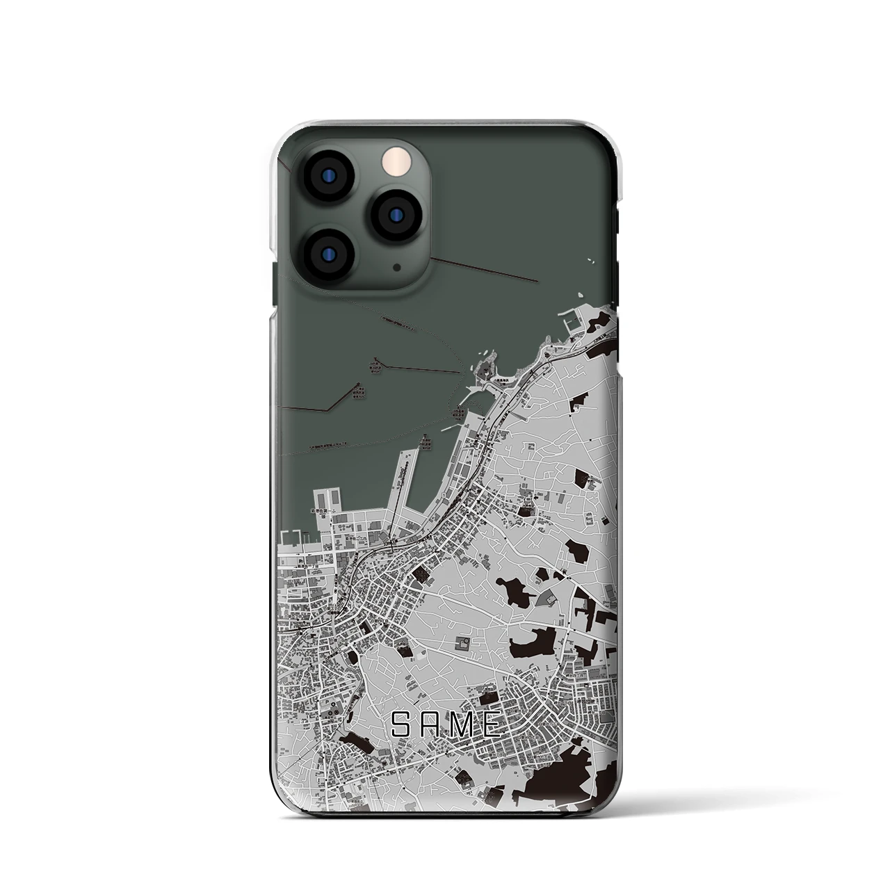 【鮫(青森県)】地図柄iPhoneケース(クリアタイプ)