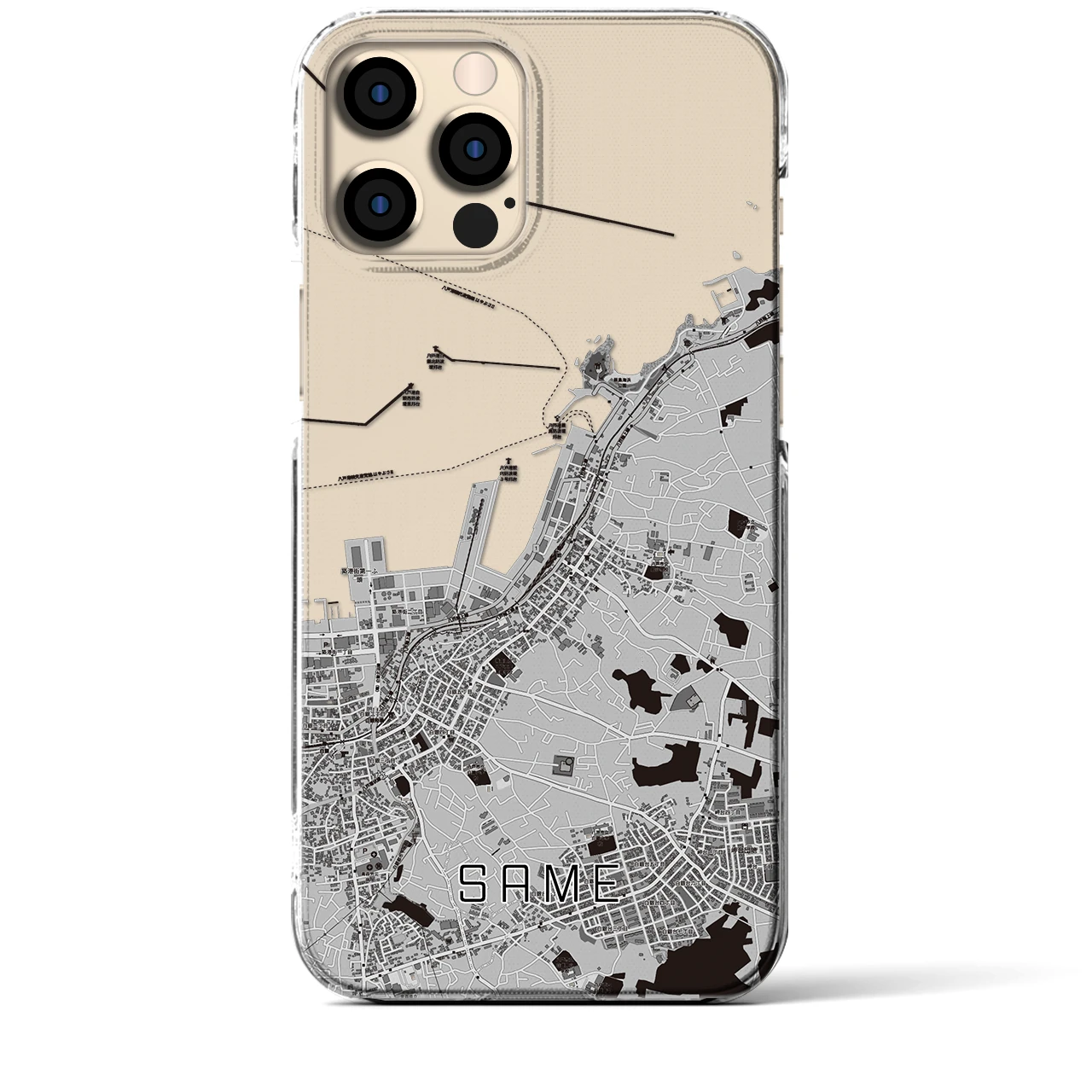 【鮫(青森県)】地図柄iPhoneケース(クリアタイプ)