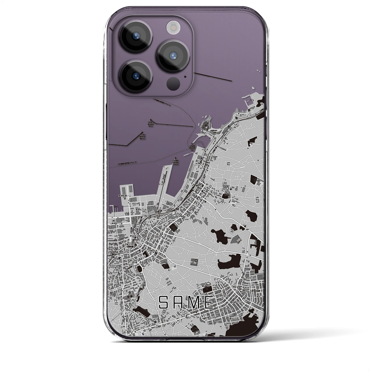 【鮫(青森県)】地図柄iPhoneケース(クリアタイプ)