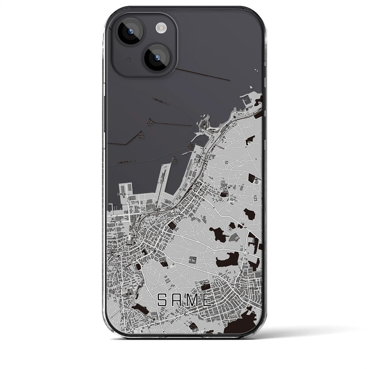 【鮫(青森県)】地図柄iPhoneケース(クリアタイプ)