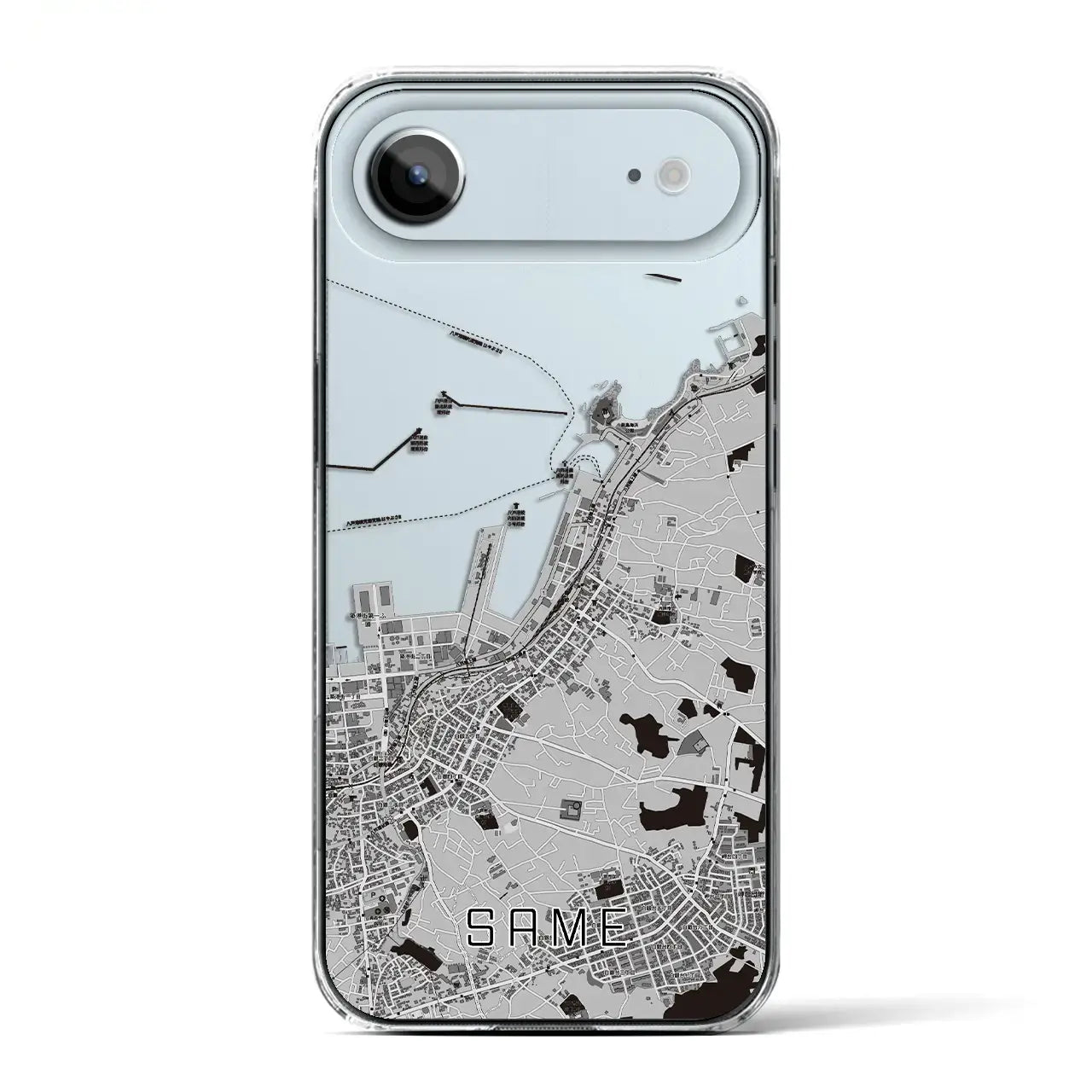 【鮫(青森県)】地図柄iPhoneケース(クリアタイプ)