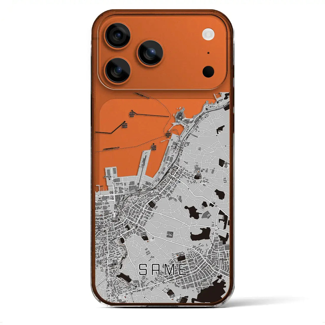 【鮫(青森県)】地図柄iPhoneケース(クリアタイプ)