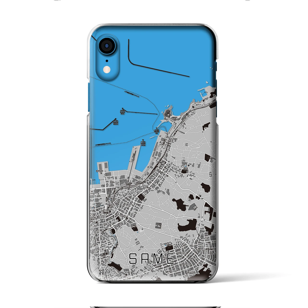 【鮫(青森県)】地図柄iPhoneケース(クリアタイプ)