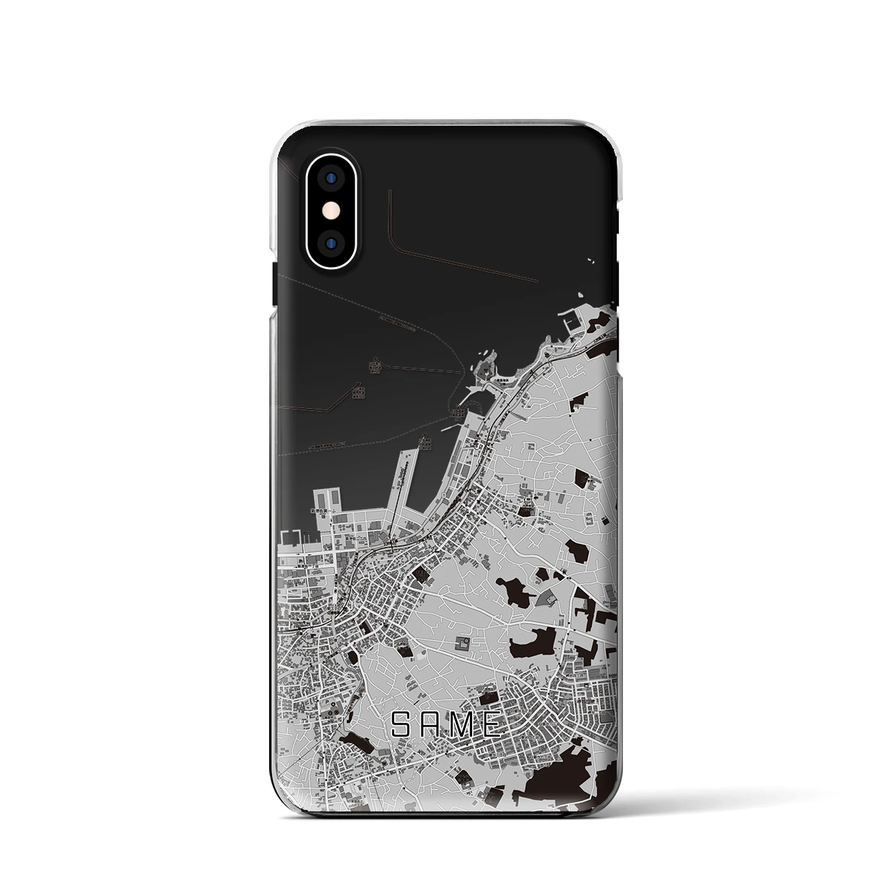 【鮫(青森県)】地図柄iPhoneケース(クリアタイプ)