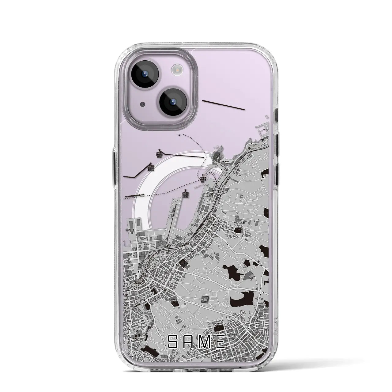 【鮫(青森県)】地図柄iPhoneケース(MagSafeタイプ)