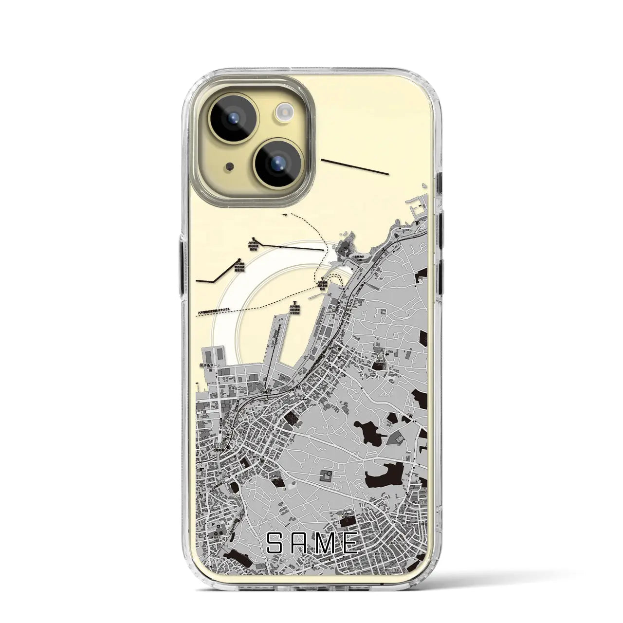 【鮫(青森県)】地図柄iPhoneケース(MagSafeタイプ)