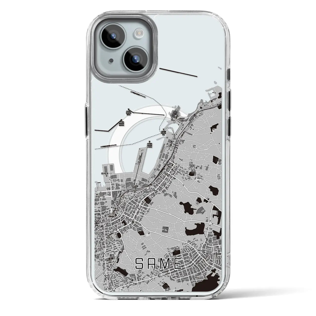 【鮫(青森県)】地図柄iPhoneケース(MagSafeタイプ)