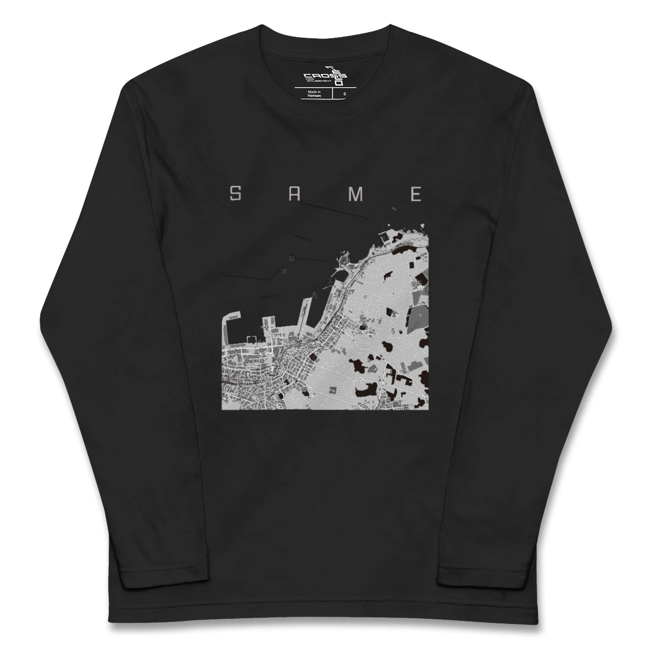 【鮫(青森県)】地図柄ロングスリーブTシャツ