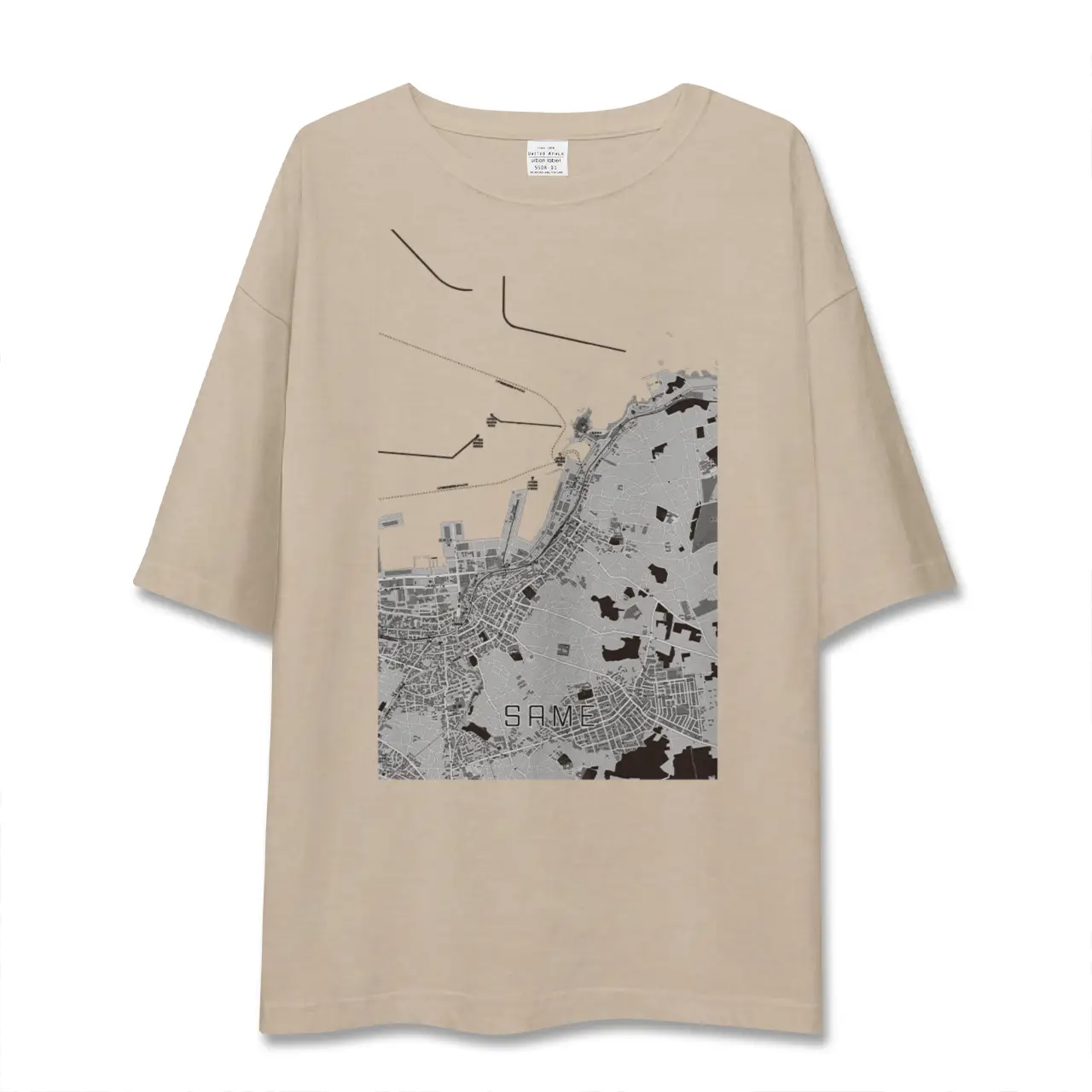 【鮫(青森県)】地図柄ビッグシルエットTシャツ
