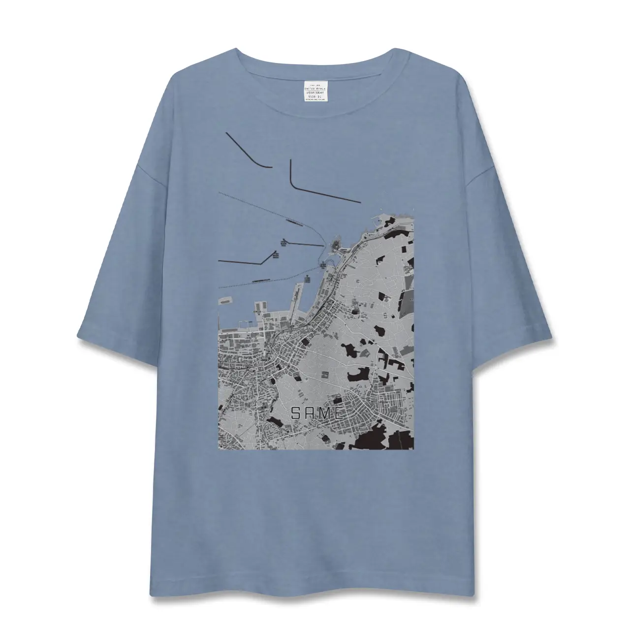 【鮫(青森県)】地図柄ビッグシルエットTシャツ