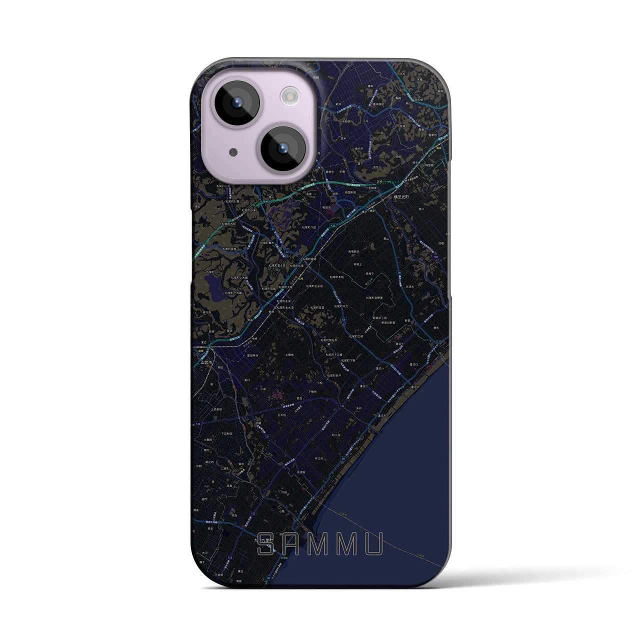 【山武(千葉県)】地図柄iPhoneケース(バックカバータイプ)