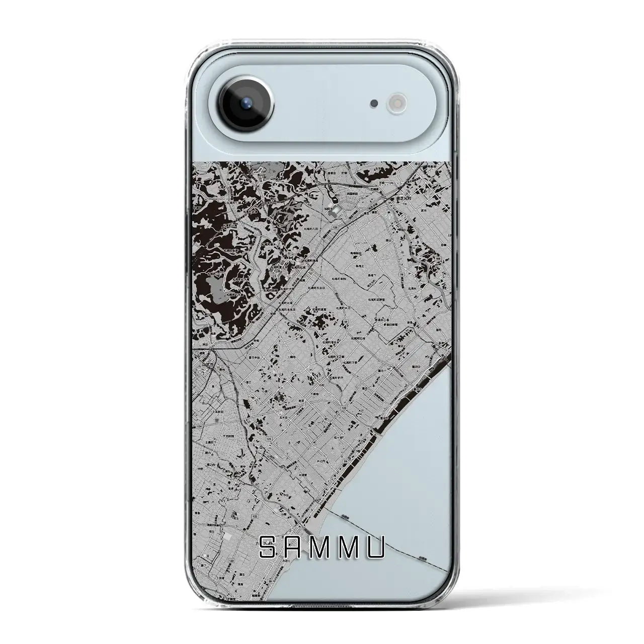 【山武(千葉県)】地図柄iPhoneケース(クリアタイプ)モノトーン・iPhone 17 Pro Max 用