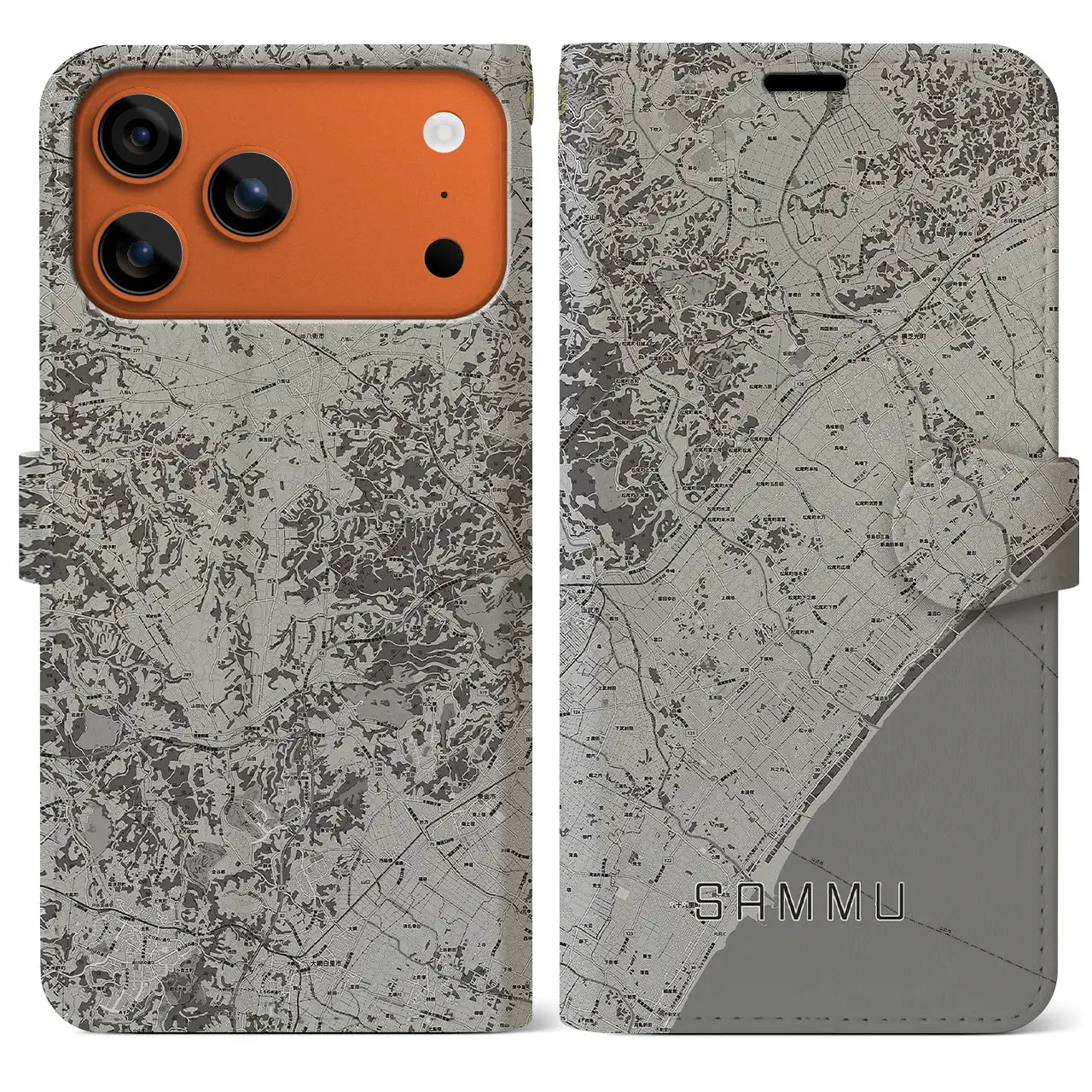 【山武(千葉県)】地図柄iPhoneケース(手帳タイプ)