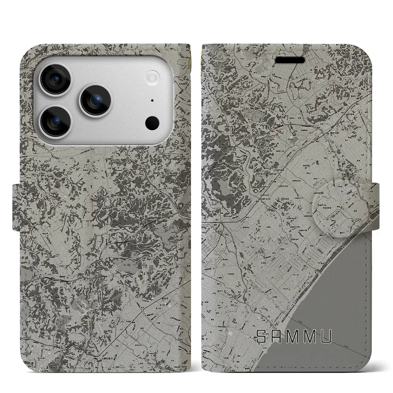 【山武(千葉県)】地図柄iPhoneケース(手帳タイプ)