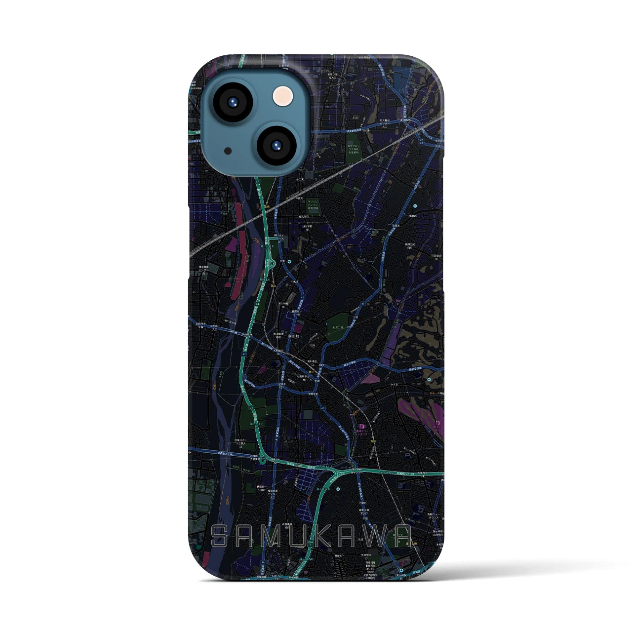 【寒川(神奈川県)】地図柄iPhoneケース(バックカバータイプ)