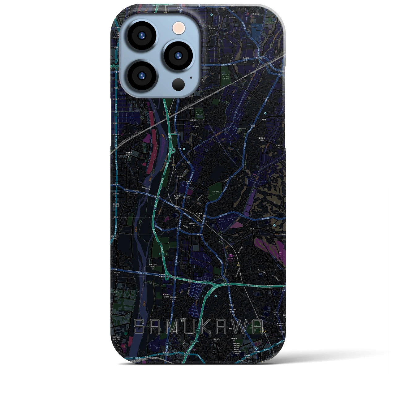 【寒川(神奈川県)】地図柄iPhoneケース(バックカバータイプ)