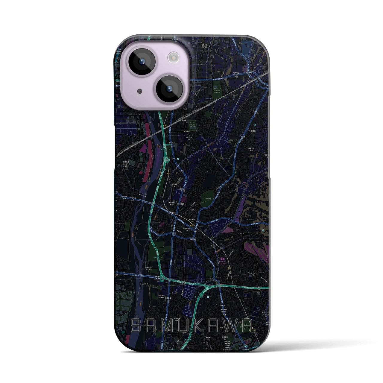 【寒川(神奈川県)】地図柄iPhoneケース(バックカバータイプ)