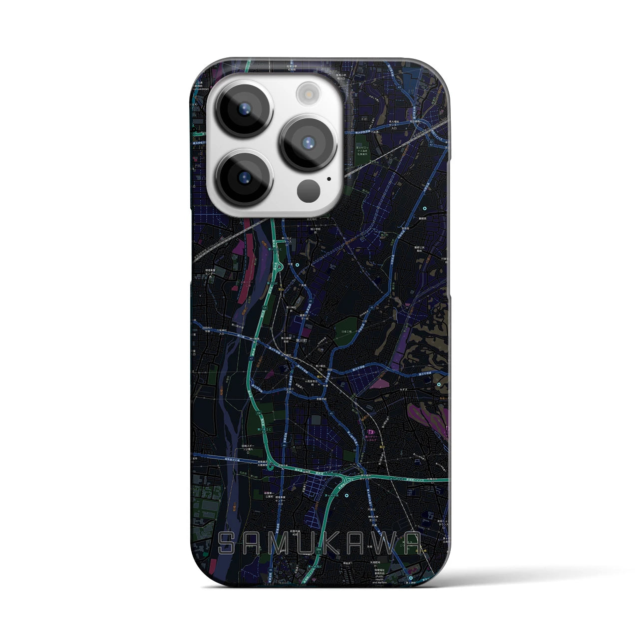 【寒川(神奈川県)】地図柄iPhoneケース(バックカバータイプ)