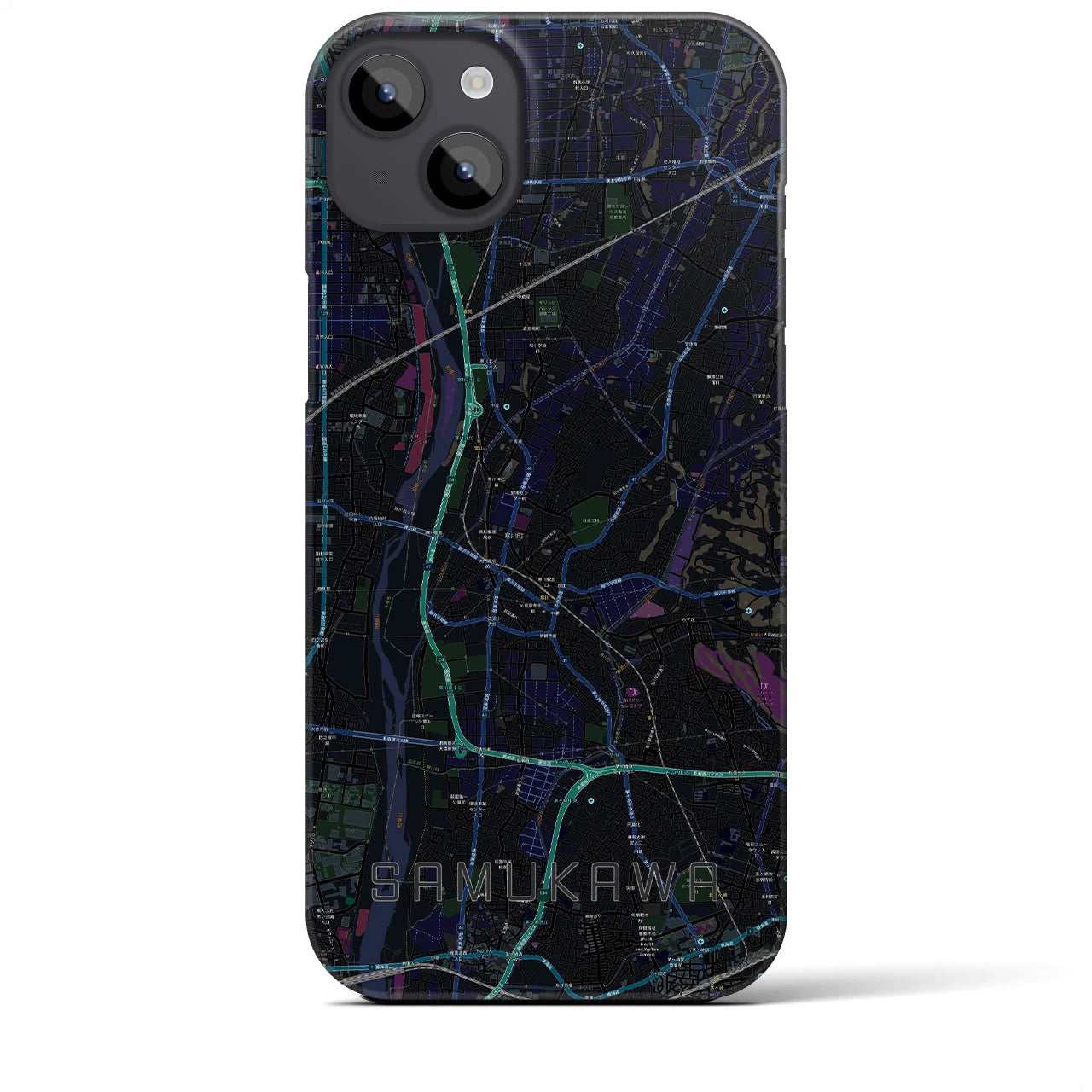 【寒川(神奈川県)】地図柄iPhoneケース(バックカバータイプ)