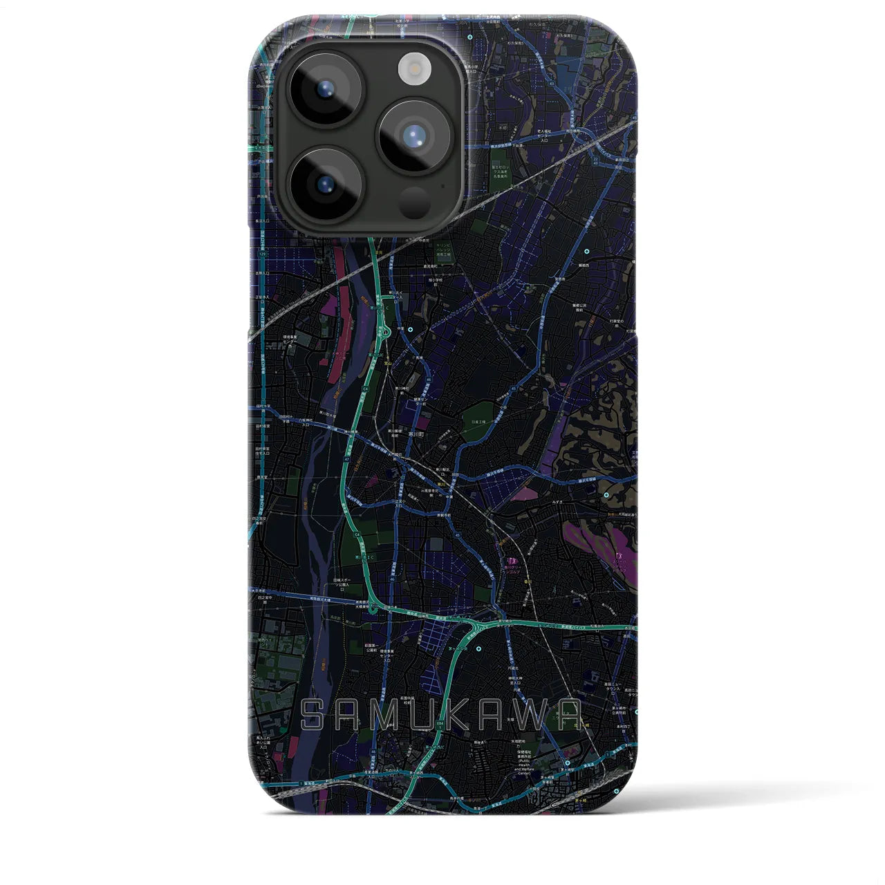【寒川(神奈川県)】地図柄iPhoneケース(バックカバータイプ)