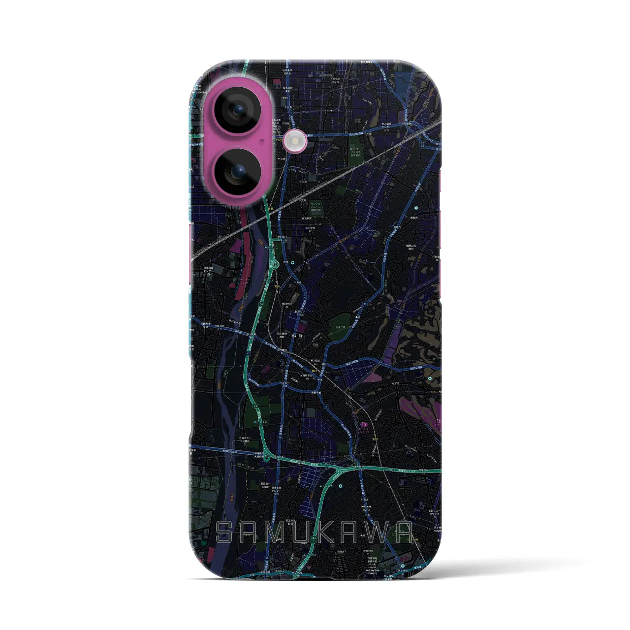【寒川(神奈川県)】地図柄iPhoneケース(バックカバータイプ)