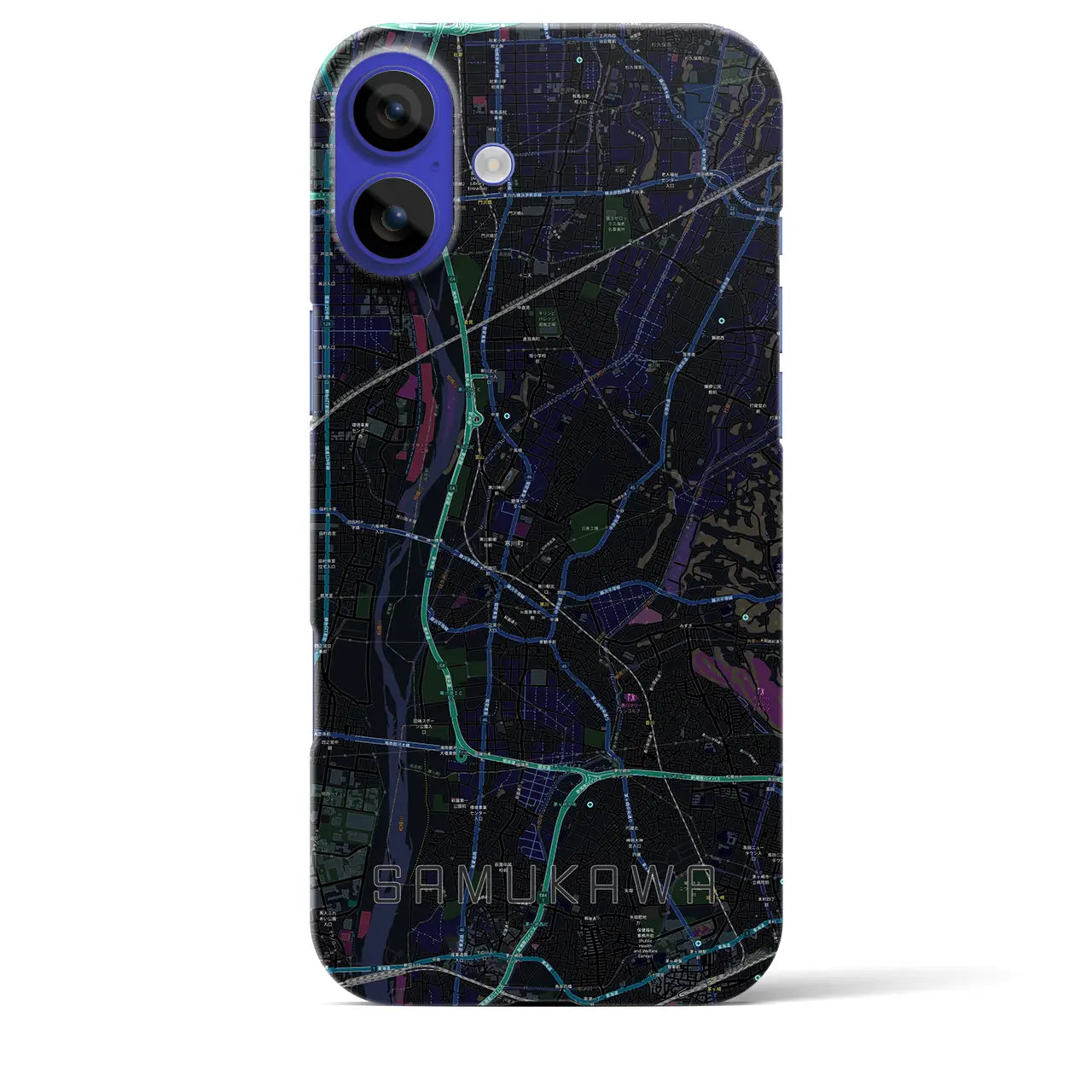 【寒川(神奈川県)】地図柄iPhoneケース(バックカバータイプ)