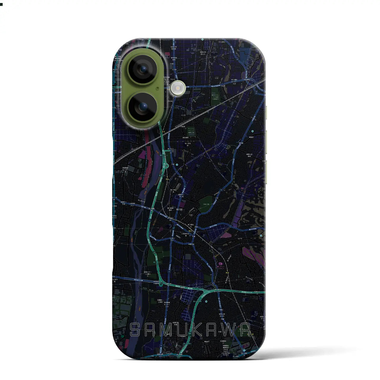 【寒川(神奈川県)】地図柄iPhoneケース(バックカバータイプ)