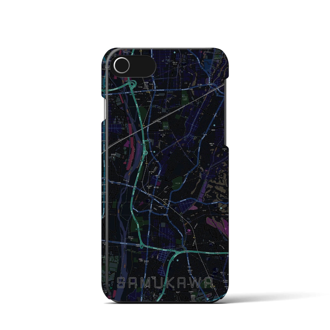 【寒川(神奈川県)】地図柄iPhoneケース(バックカバータイプ)