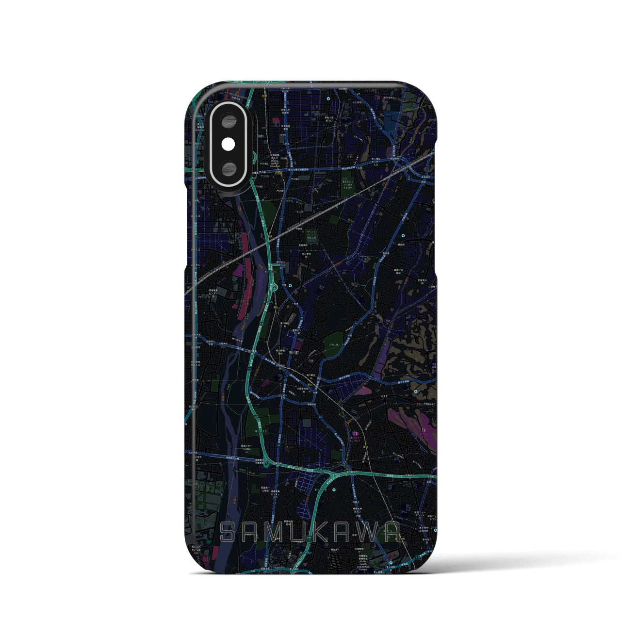 【寒川(神奈川県)】地図柄iPhoneケース(バックカバータイプ)