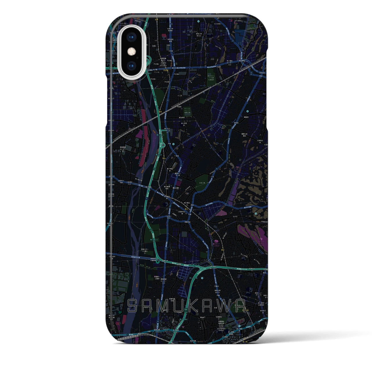 【寒川(神奈川県)】地図柄iPhoneケース(バックカバータイプ)