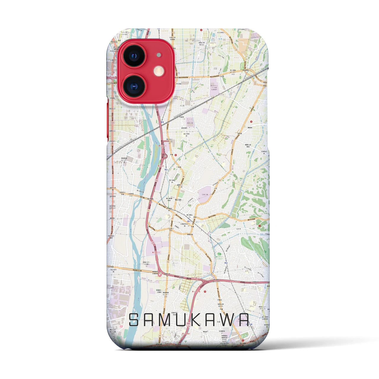 【寒川(神奈川県)】地図柄iPhoneケース(バックカバータイプ)