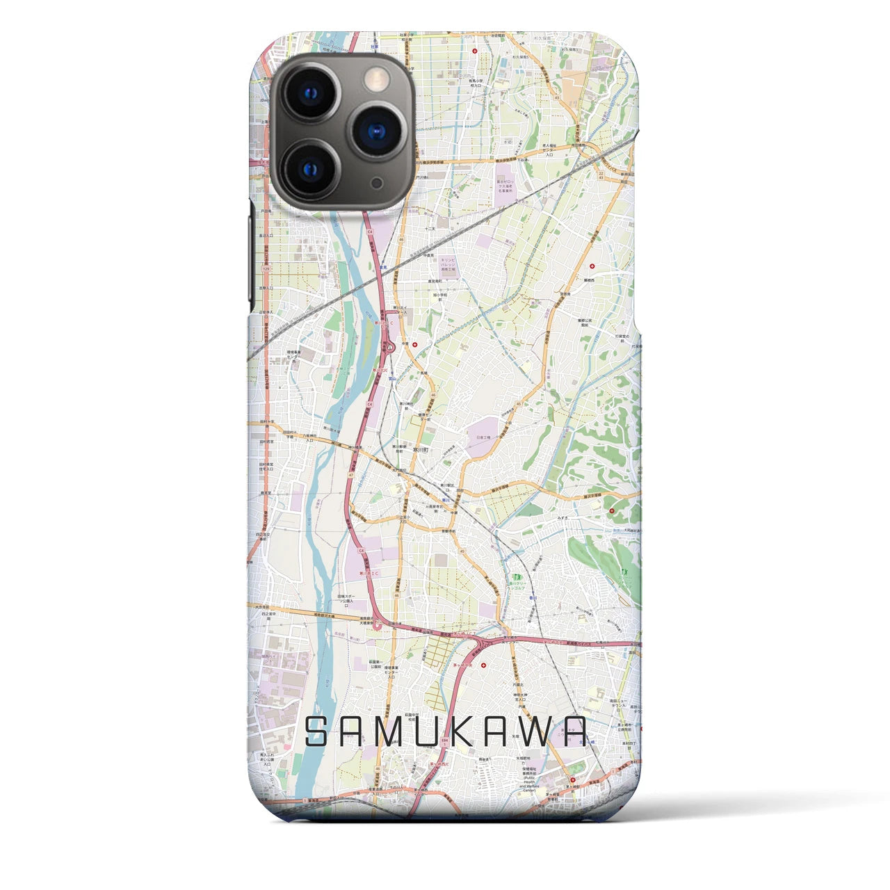 【寒川(神奈川県)】地図柄iPhoneケース(バックカバータイプ)