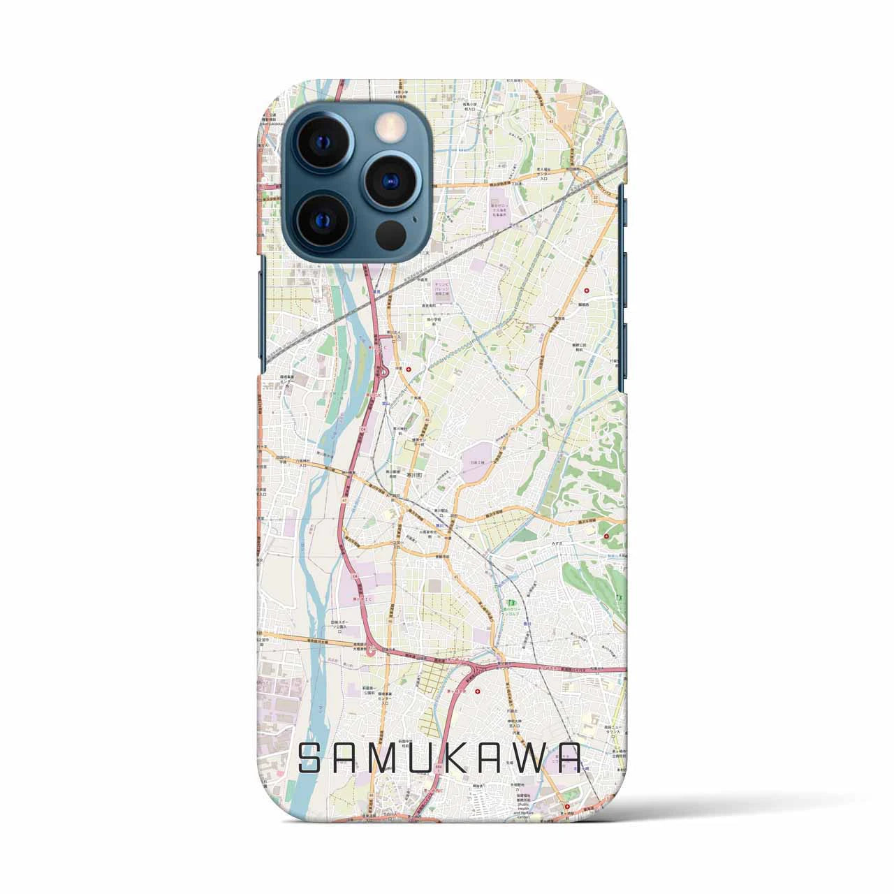 【寒川(神奈川県)】地図柄iPhoneケース(バックカバータイプ)