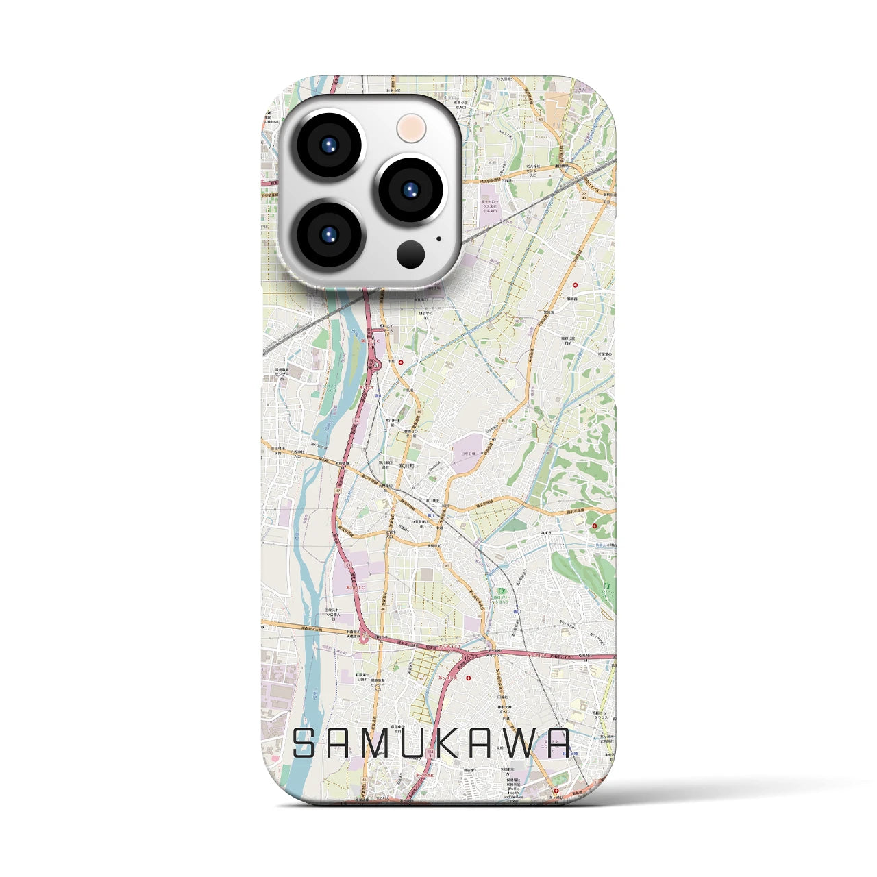 【寒川(神奈川県)】地図柄iPhoneケース(バックカバータイプ)