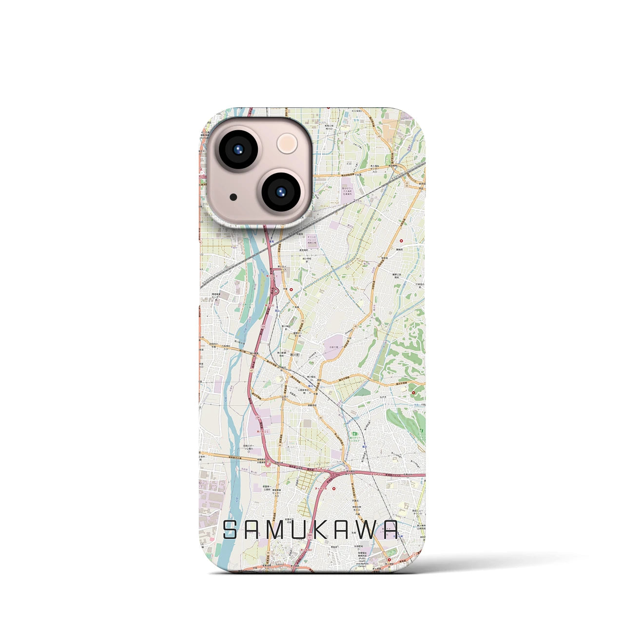 【寒川(神奈川県)】地図柄iPhoneケース(バックカバータイプ)