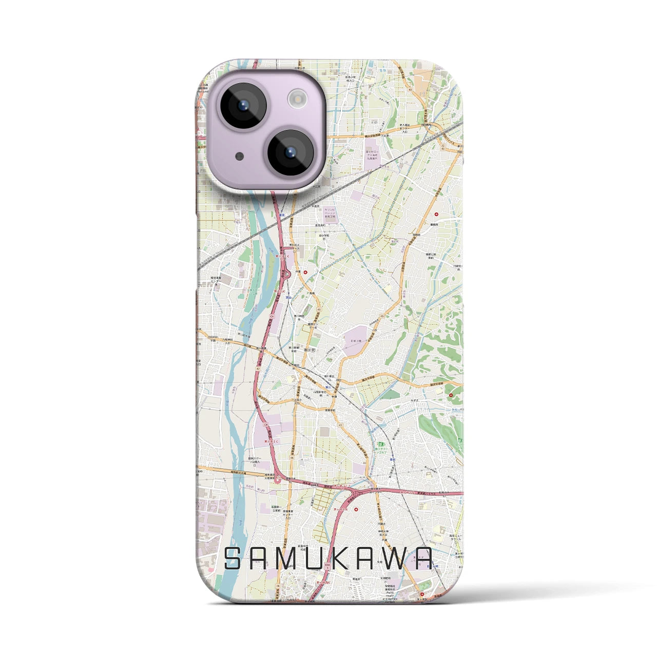 【寒川(神奈川県)】地図柄iPhoneケース(バックカバータイプ)