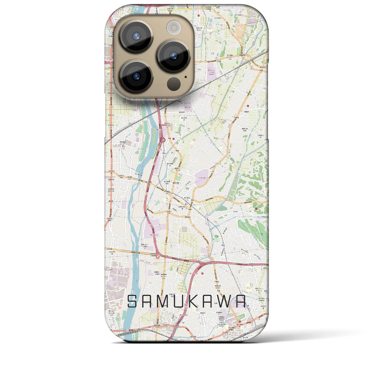 【寒川(神奈川県)】地図柄iPhoneケース(バックカバータイプ)