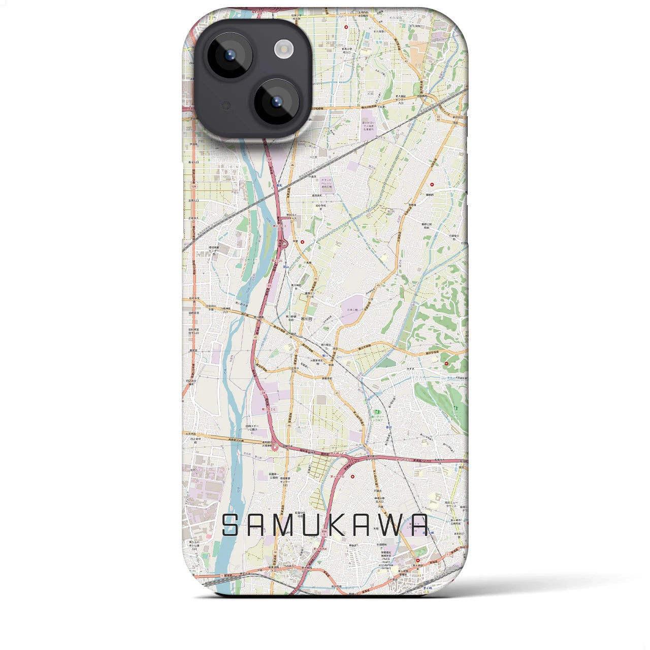 【寒川(神奈川県)】地図柄iPhoneケース(バックカバータイプ)