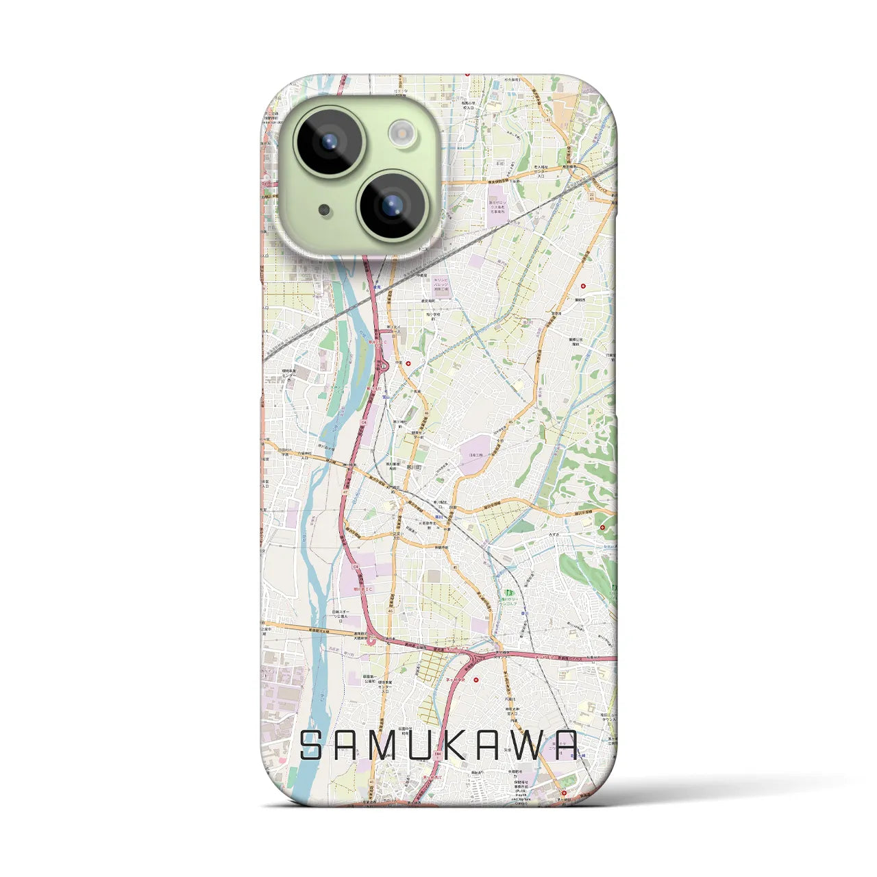 【寒川(神奈川県)】地図柄iPhoneケース(バックカバータイプ)