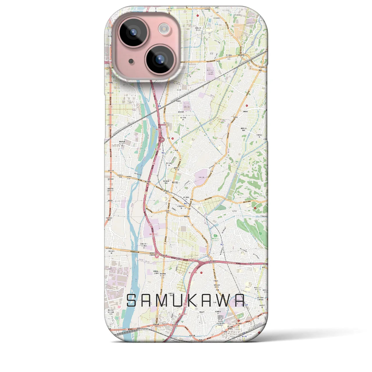 【寒川(神奈川県)】地図柄iPhoneケース(バックカバータイプ)