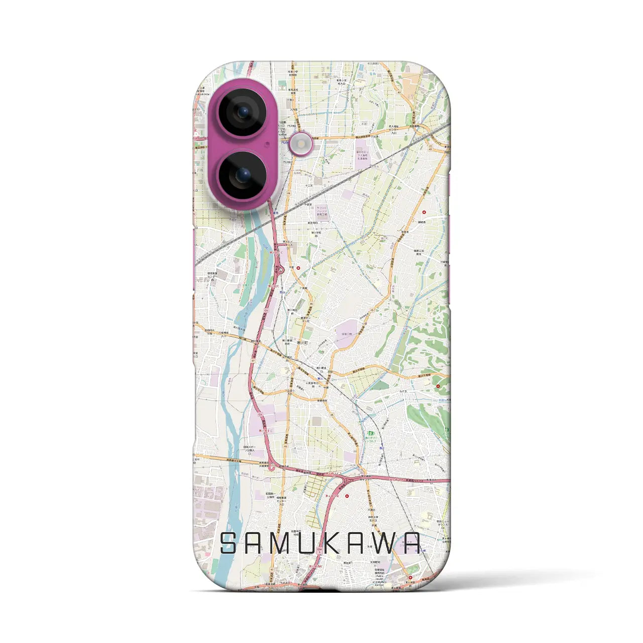 【寒川(神奈川県)】地図柄iPhoneケース(バックカバータイプ)