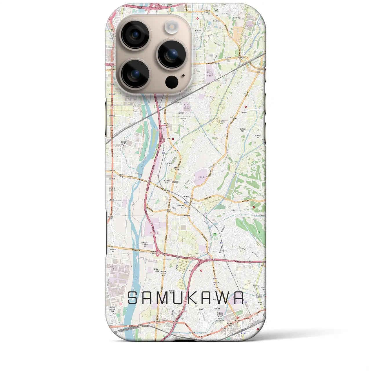 【寒川(神奈川県)】地図柄iPhoneケース(バックカバータイプ)