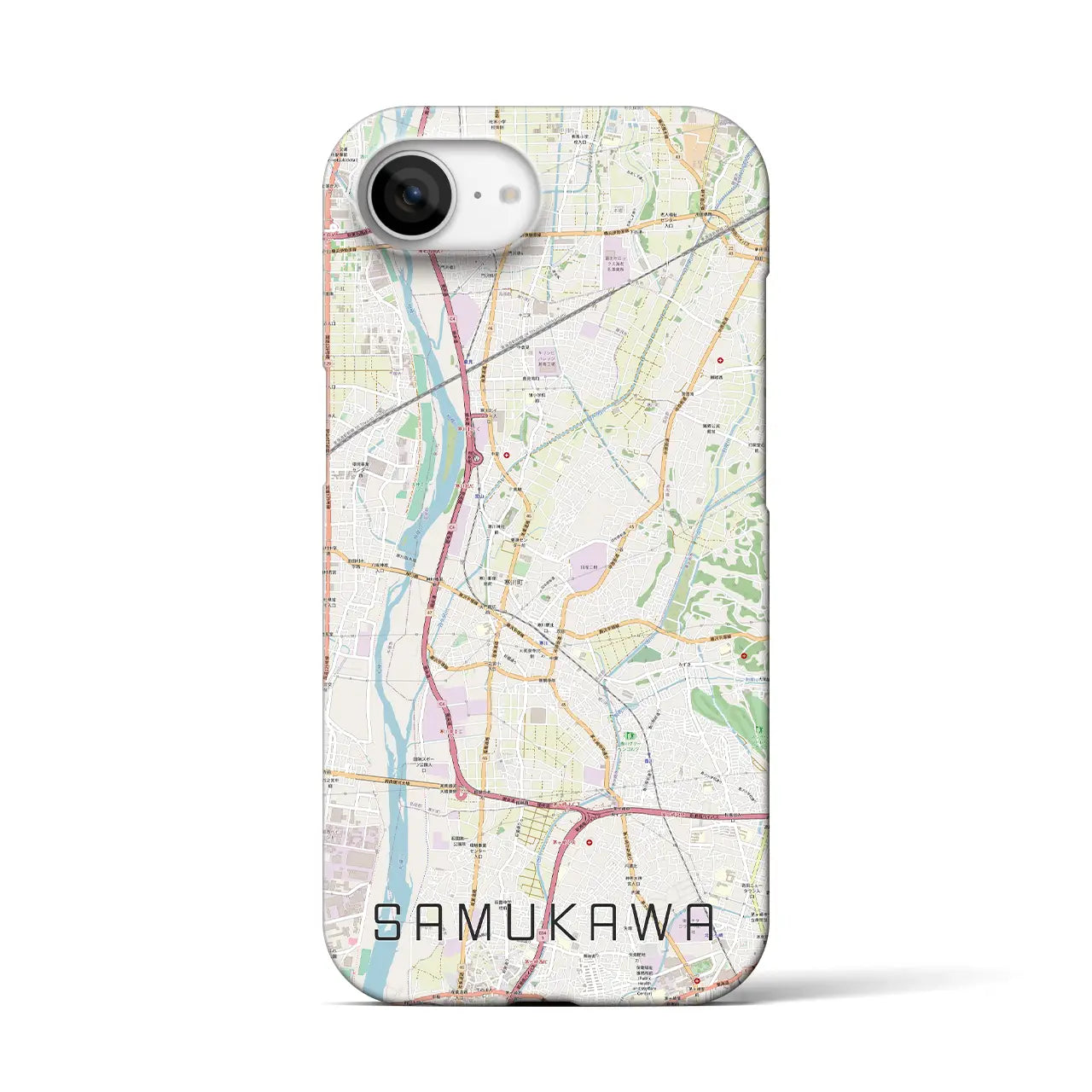 【寒川(神奈川県)】地図柄iPhoneケース(バックカバータイプ)