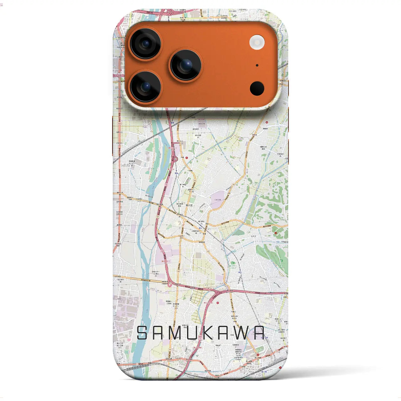 【寒川(神奈川県)】地図柄iPhoneケース(バックカバータイプ)