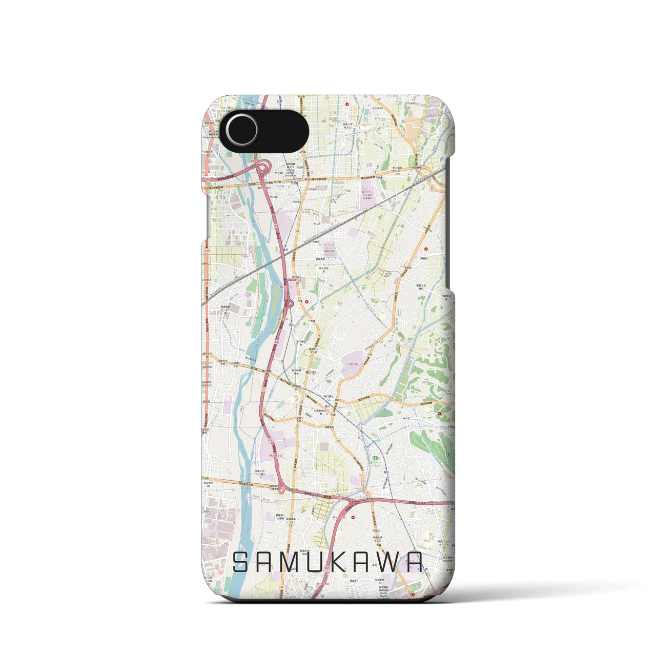 【寒川(神奈川県)】地図柄iPhoneケース(バックカバータイプ)