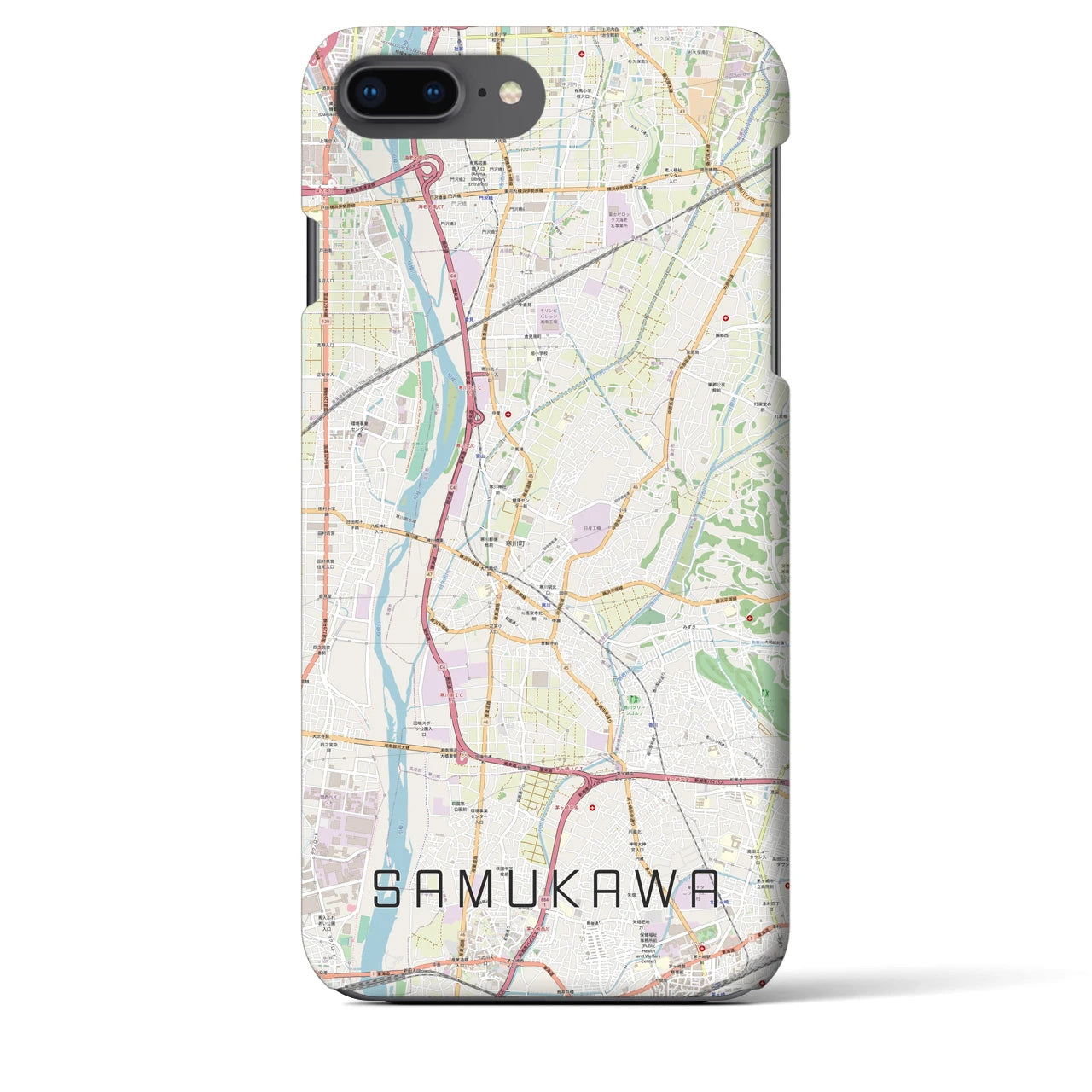【寒川(神奈川県)】地図柄iPhoneケース(バックカバータイプ)