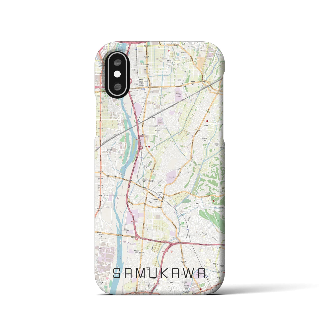 【寒川(神奈川県)】地図柄iPhoneケース(バックカバータイプ)