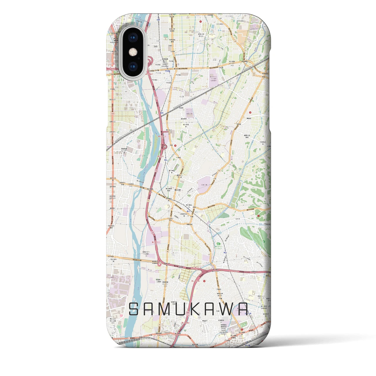 【寒川(神奈川県)】地図柄iPhoneケース(バックカバータイプ)